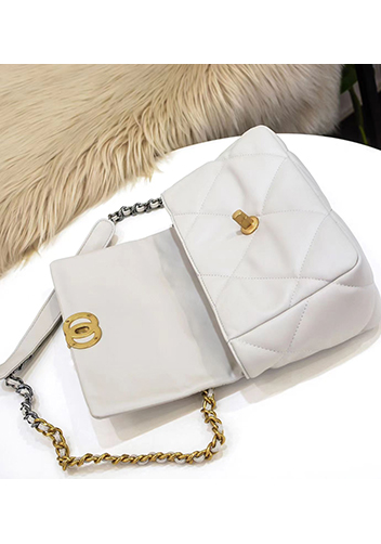 Adele Lilia Flap Small Bag Circle Hardware Cream