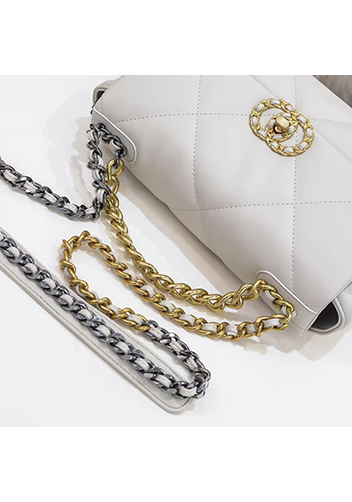 Adele Lilia Flap Small Bag Circle Hardware Cream