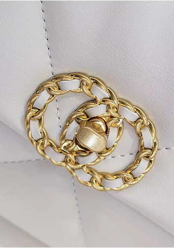 Adele Lilia Flap Small Bag Circle Hardware Cream