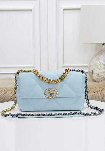 Adele Lilia Flap Small Bag Circle Hardware Light Blue