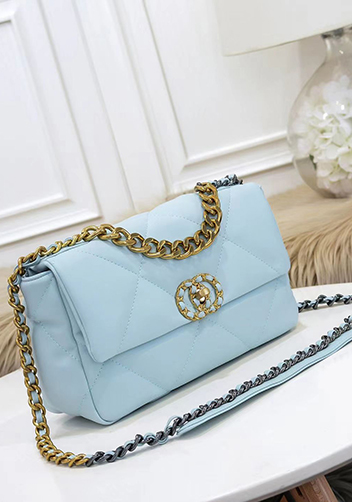 Adele Lilia Flap Small Bag Circle Hardware Light Blue