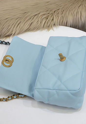Adele Lilia Flap Small Bag Circle Hardware Light Blue