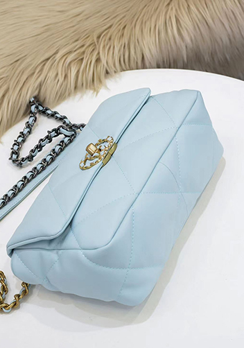 Adele Lilia Flap Small Bag Circle Hardware Light Blue