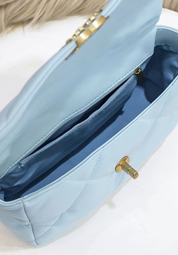 Adele Lilia Flap Small Bag Circle Hardware Light Blue
