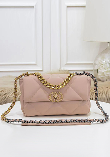 Adele Lilia Flap Small Bag Circle Hardware Beige
