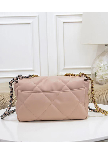 Adele Lilia Flap Small Bag Circle Hardware Beige
