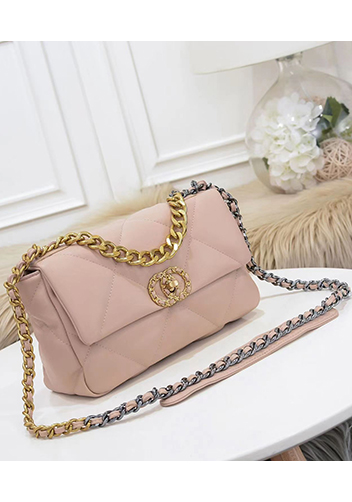 Adele Lilia Flap Small Bag Circle Hardware Beige