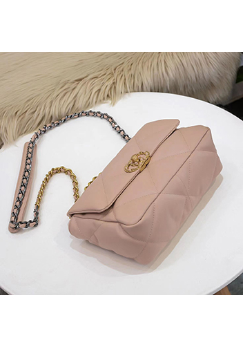Adele Lilia Flap Small Bag Circle Hardware Beige