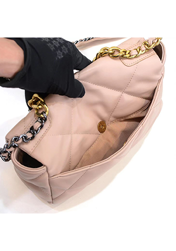 Adele Lilia Flap Small Bag Circle Hardware Beige