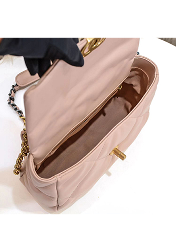 Adele Lilia Flap Small Bag Circle Hardware Beige