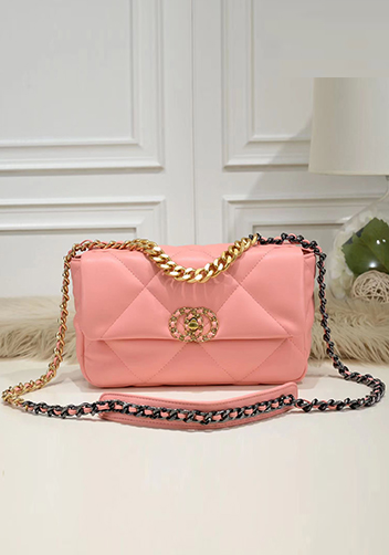 Adele Lilia Flap Small Bag Circle Hardware Pink