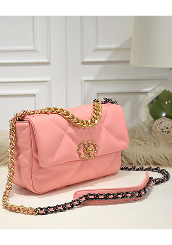 Adele Lilia Flap Small Bag Circle Hardware Pink