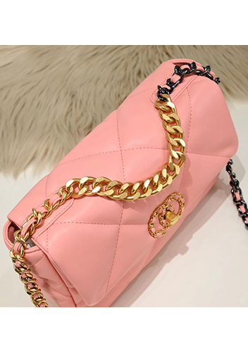 Adele Lilia Flap Small Bag Circle Hardware Pink