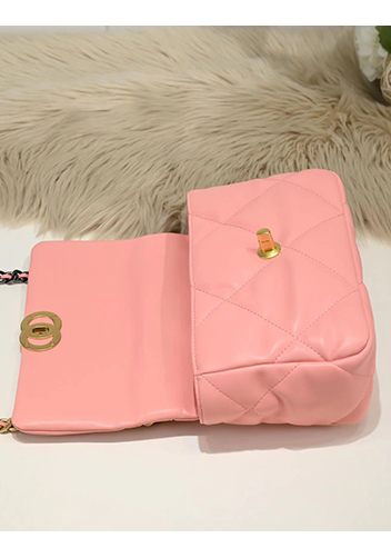 Adele Lilia Flap Small Bag Circle Hardware Pink