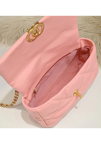 Adele Lilia Flap Small Bag Circle Hardware Pink