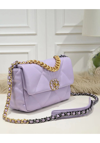 Adele Lilia Flap Small Bag Circle Hardware Purple