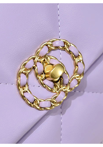 Adele Lilia Flap Small Bag Circle Hardware Purple