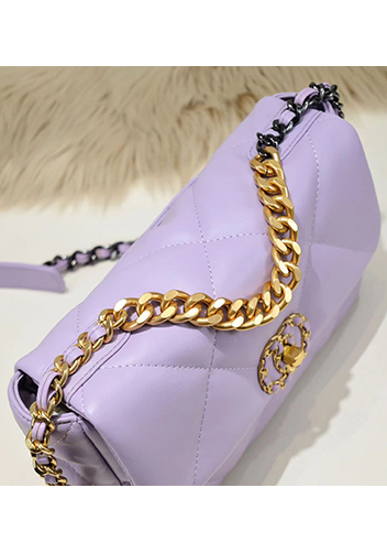 Adele Lilia Flap Small Bag Circle Hardware Purple