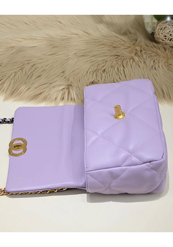 Adele Lilia Flap Small Bag Circle Hardware Purple