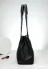 Adele Lambskin Shoulder Tote Bag Black