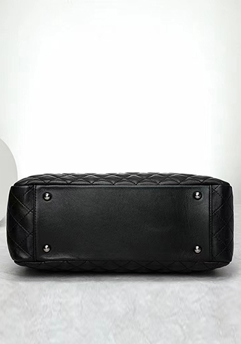 Adele Lambskin Shoulder Tote Bag Black