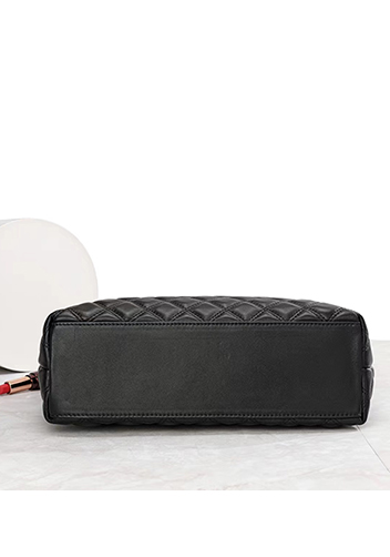 Adele Lambskin Chain Shoulder Tote Bag Black