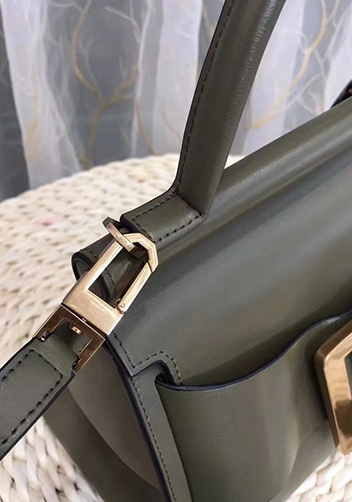 Alena Buckle Belt Top Handle Bag Green