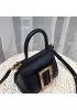 Alena Buckle Belt Top Handle Small Bag Black
