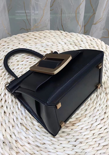 Alena Buckle Belt Top Handle Small Bag Black