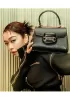 Alicia Leather Top Handle Shoulder Bag Black