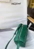 Mia Woven Smooth Leather Medium Shoulder Bag Racing Green