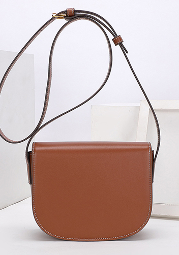 Yuga Leather Saddle Shoulder Small Bag Brown