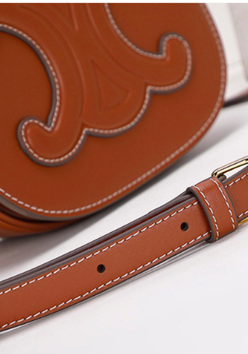 Yuga Leather Saddle Shoulder Small Bag Brown