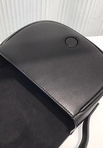 Yuga Leather Saddle Shoulder Small Bag Black