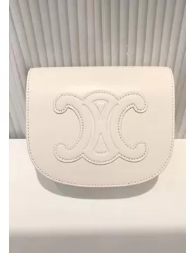 Yuga Leather Saddle Shoulder Small Bag Cream