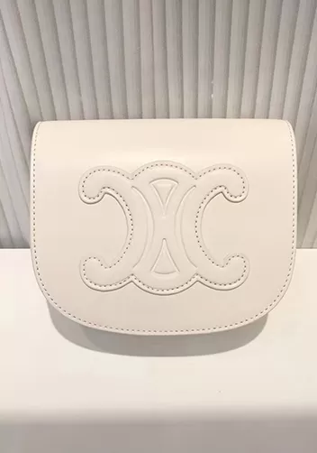 Yuga Leather Saddle Shoulder Small Bag Cream