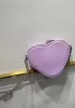 The Route 66 Leather Heart Shoulder Bag Purple