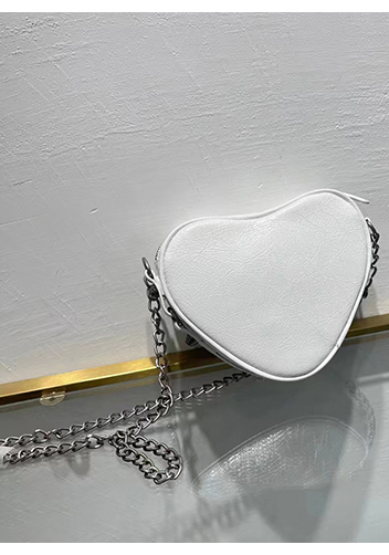 The Route 66 Leather Heart Shoulder Bag White