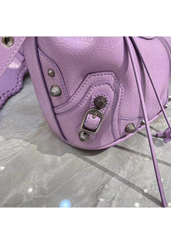 The Route 66 Leather Bucket Shoulder Bag Purple