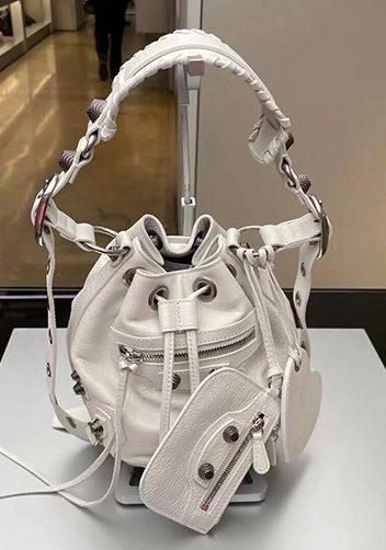 The Route 66 Leather Bucket Shoulder Bag White