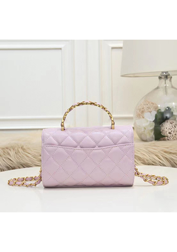 Adele Top Metal Handle Shoulder Bag Purple