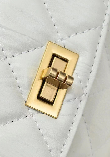 Adele Top Metal Handle Shoulder Bag White