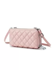 Jenna Quilted Wallet Leather Pink