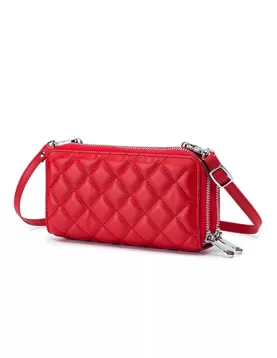 Jenna Quilted Wallet Leather Red