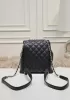 Adele Cowhide Chain Backpack Bag Black