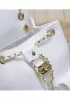 Adele Cowhide Chain Backpack Bag White
