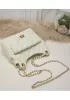 Adele Cowhide Chain Shoulder Bag Cream