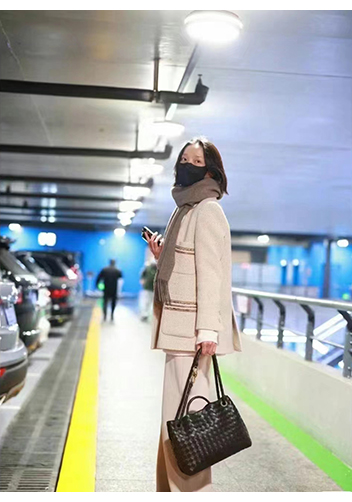 Allegria Woven Large Leather Shoulder Bag Black