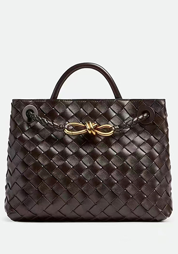 Allegria Woven Large Leather Shoulder Bag Choco