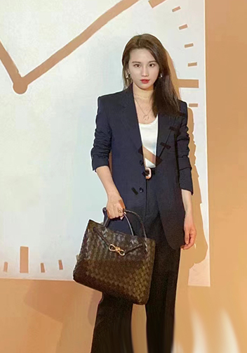 Allegria Woven Large Leather Shoulder Bag Choco